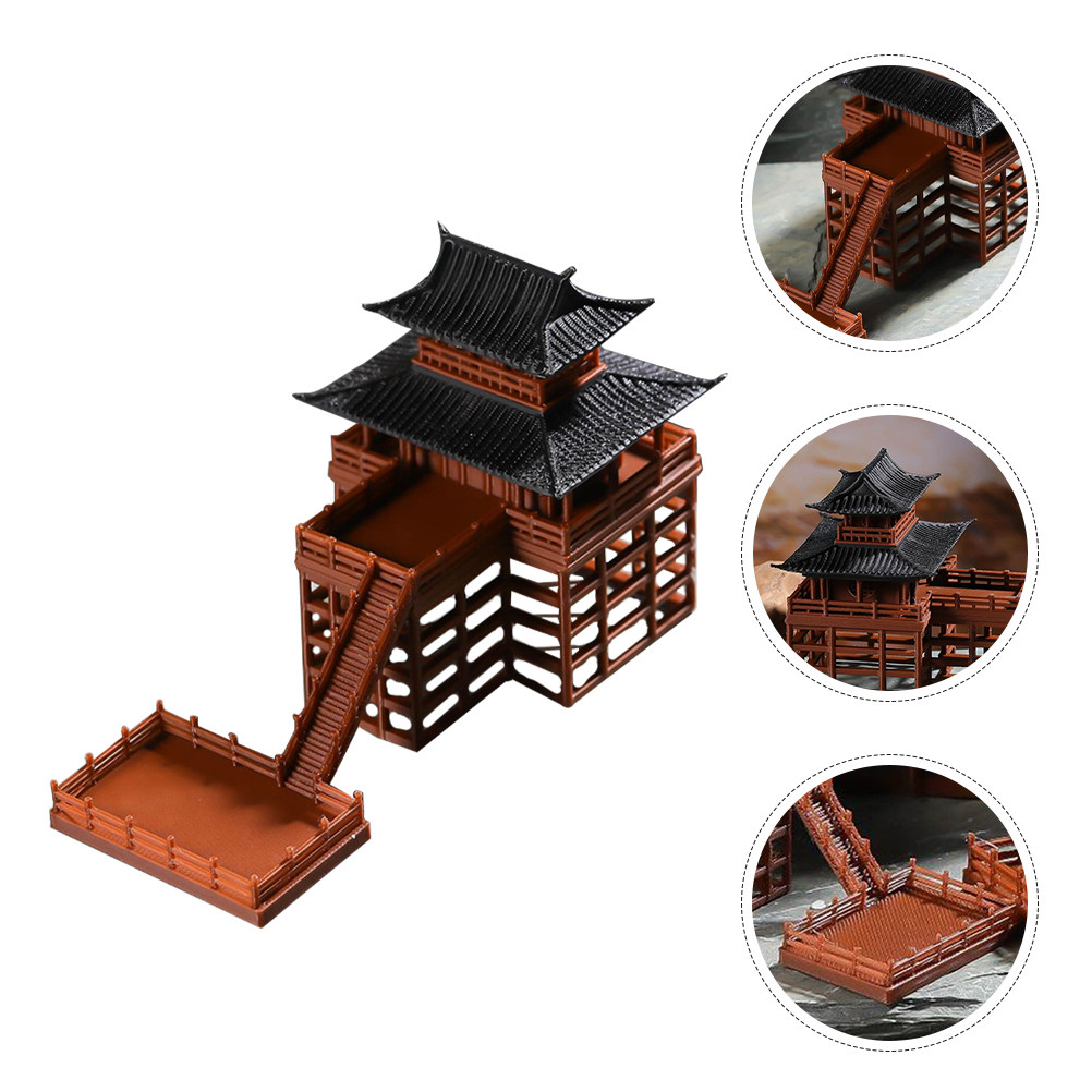 Bonsai Garden For Desk - 2Pcs Stilt Miniature Japanese Garden Pavilion