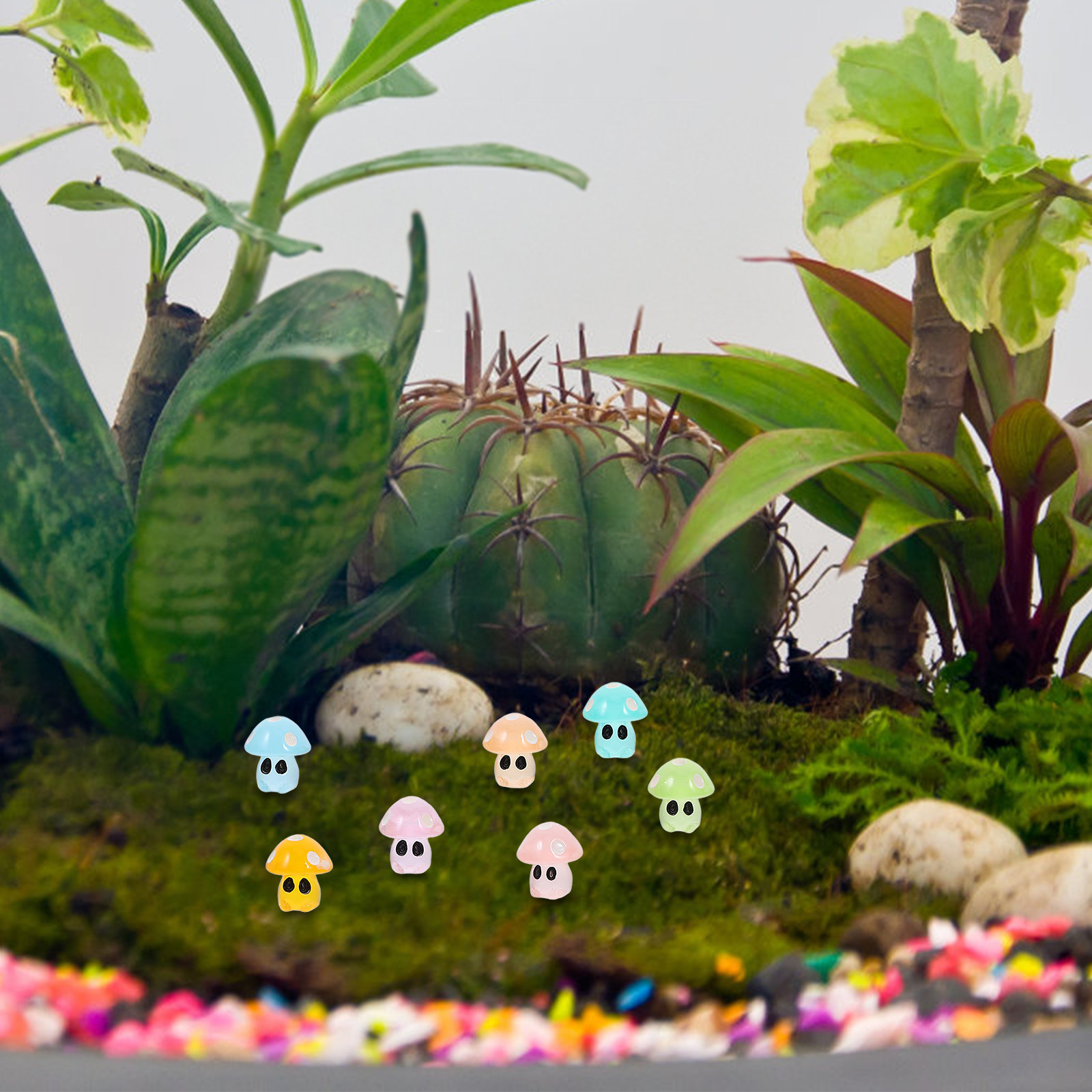 Bonsai Garden For Desk - 35Pcs Glow in The Dark Mushroom
