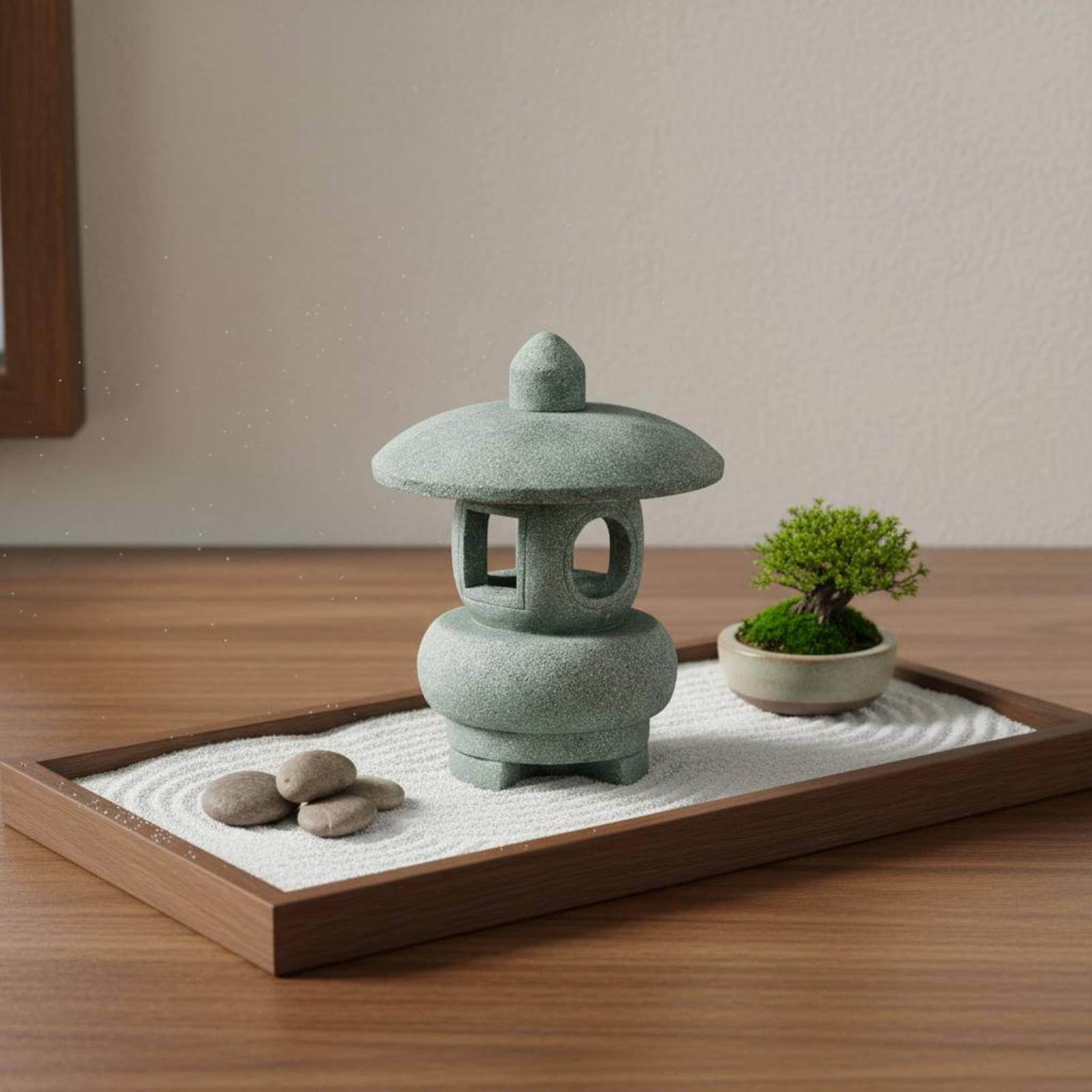 Miniature Stone Lantern Antiqu - Bonsai Garden Plants ulasan dan harga
