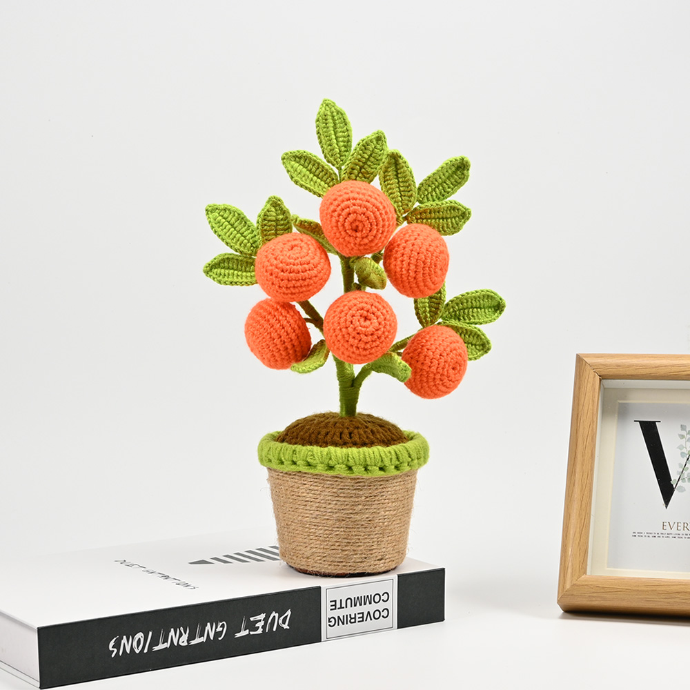 Artificial Crochet Orange Plan - Bonsai Garden For Desk ulasan dan harga