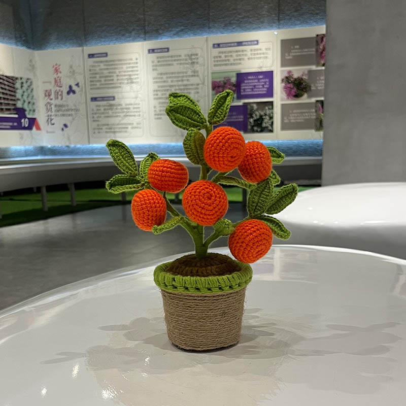 Artificial Crochet Orange Plan - Bonsai Garden For Desk ulasan dan harga