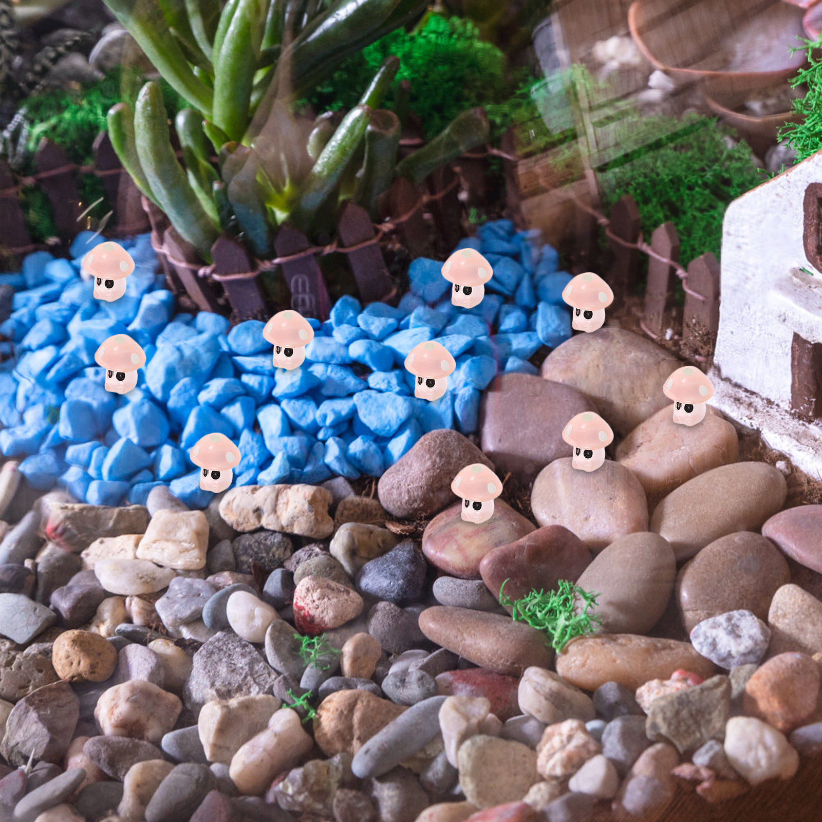 35Pcs Glow in The Dark Mushroo - Bonsai Garden For Desk ulasan dan harga