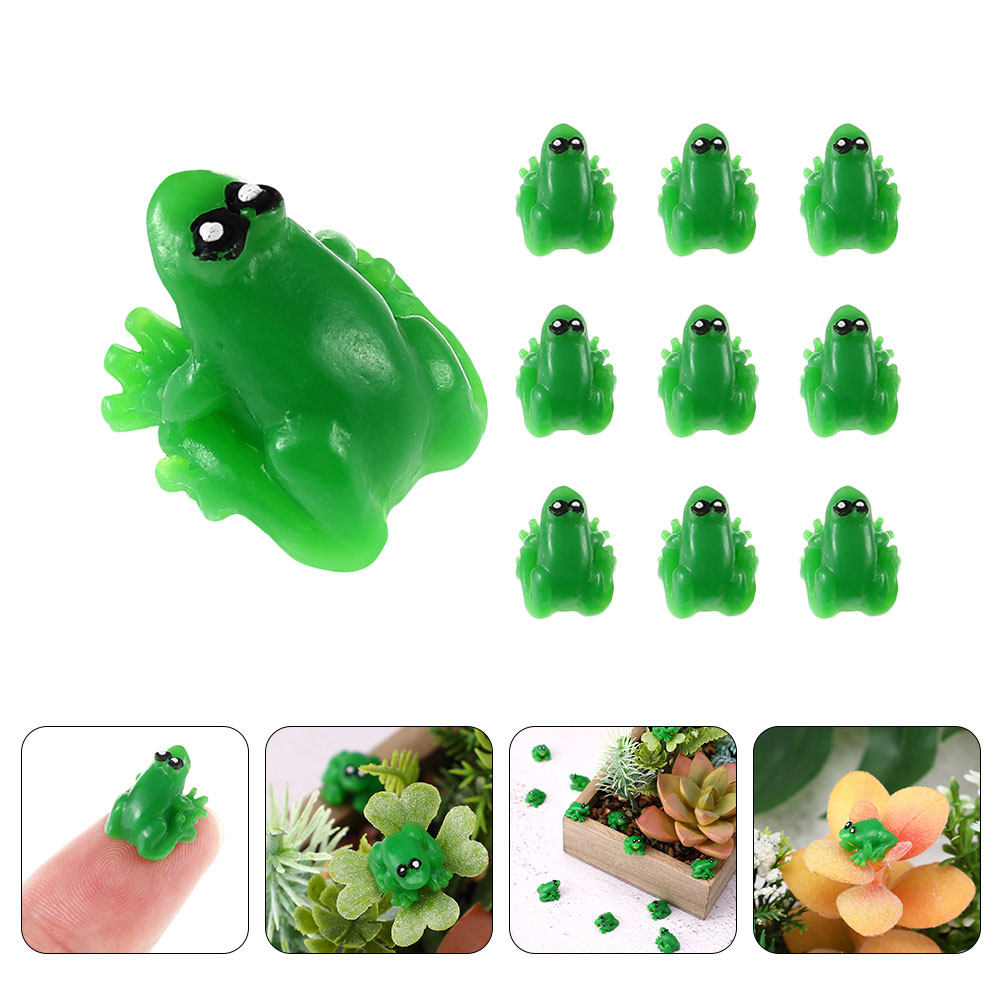 10Pcs Mini Frog Statue Resin G - Bonsai Garden For Desk ulasan dan harga