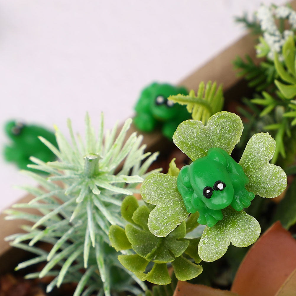 10Pcs Mini Frog Statue Resin G - Bonsai Garden For Desk ulasan dan harga